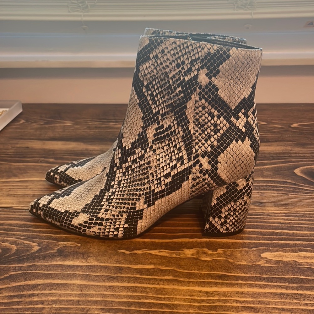 Marc Fisher Snake skin faux leather booties